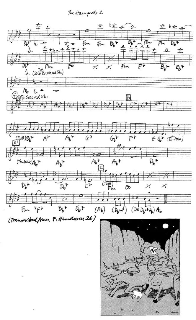 the stampede 2 free jazz leadsheet - Courtesy of the Jungle Jazz Band